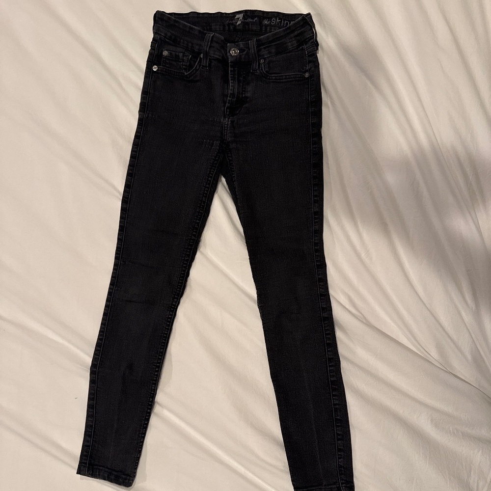 7 for All Mankind Black Skinny Jeans